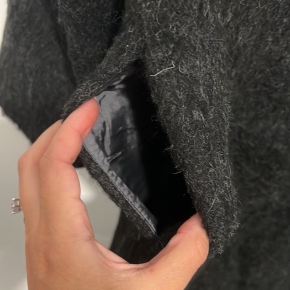 ARITZIA • BABATON oversized alpaca wool cocoon coat jacket in charcoal black XXS - Picture 8 of 9